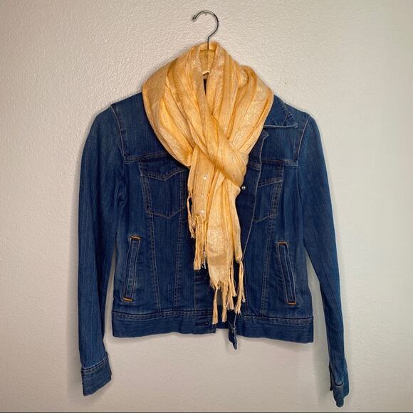 no brand Accessories - Embellished Scarf Peach and Silver Trim